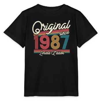 Cadeau 1987 né 36/37 ans - T-shirt bio MINI CREATOR Stanley/Stella Enfant - noir - Devant - Mikhail (115cm)