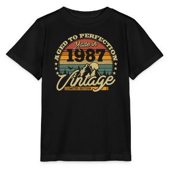 Vintage Geburtstagsgeschenk 1987 - Stanley/Stella Kinder T-Shirt MINI CREATOR  - Schwarz - Vorne - Mikhail (115cm)