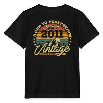 Cadeau d’anniversaire vintage 2011, 12/13 ans - T-shirt bio MINI CREATOR Stanley/Stella Enfant - noir - Devant - Mikhail (115cm)