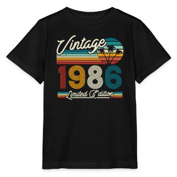 Vintage 1986 Geburtstagsgeschenk - Stanley/Stella Kinder T-Shirt MINI CREATOR  - Schwarz - Vorne - Mikhail (115cm)