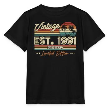 Vintage Geburtstagsgeschenk 1991 - Stanley/Stella Kinder T-Shirt MINI CREATOR  - Schwarz - Vorne - Mikhail (115cm)