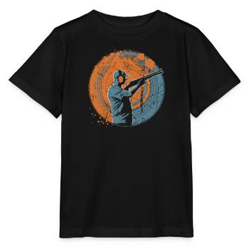 Pigeon d’argile tir pigeons d’argile vintage - T-shirt bio MINI CREATOR Stanley/Stella Enfant - noir - Devant - Mikhail (115cm)