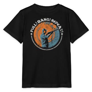 Pigeon d’argile tir pigeons d’argile vintage - T-shirt bio MINI CREATOR Stanley/Stella Enfant - noir - Devant - Mikhail (115cm)