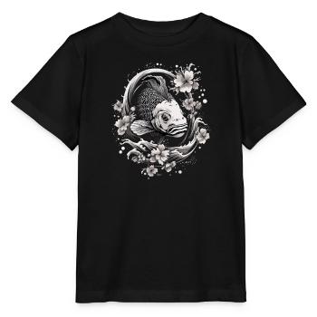 koi fish koi carp koi garden pond koi - Stanley/Stella MINI CREATOR Kids’ T-Shirt - black - Front - Mikhail (115cm)