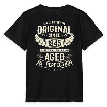 Authentisches Vintage Geschenk 1945 - Stanley/Stella Kinder T-Shirt MINI CREATOR  - Schwarz - Vorne - Mikhail (115cm)