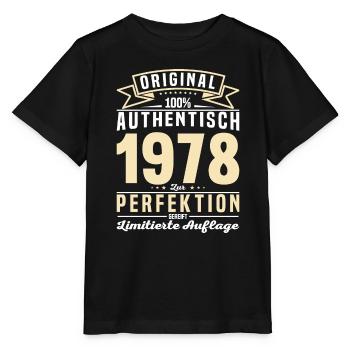 Authentisches 1978 Vintage Geschenk - Stanley/Stella Kinder T-Shirt MINI CREATOR  - Schwarz - Vorne - Mikhail (115cm)