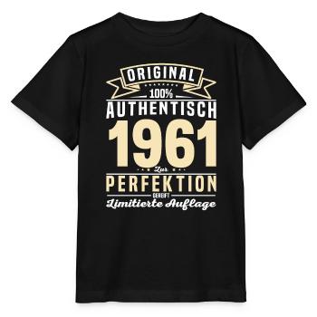 Vintage Geburtstagsgeschenk 1961 Authentisch - Stanley/Stella Kinder T-Shirt MINI CREATOR  - Schwarz - Vorne - Mikhail (115cm)