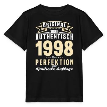 Authentisches Vintage-Geschenk 1998 - Stanley/Stella Kinder T-Shirt MINI CREATOR  - Schwarz - Vorne - Mikhail (115cm)