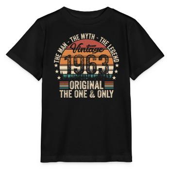1963 - Lustiger 60. Geburtstag - Stanley/Stella Kinder T-Shirt MINI CREATOR  - Schwarz - Vorne - Mikhail (115cm)