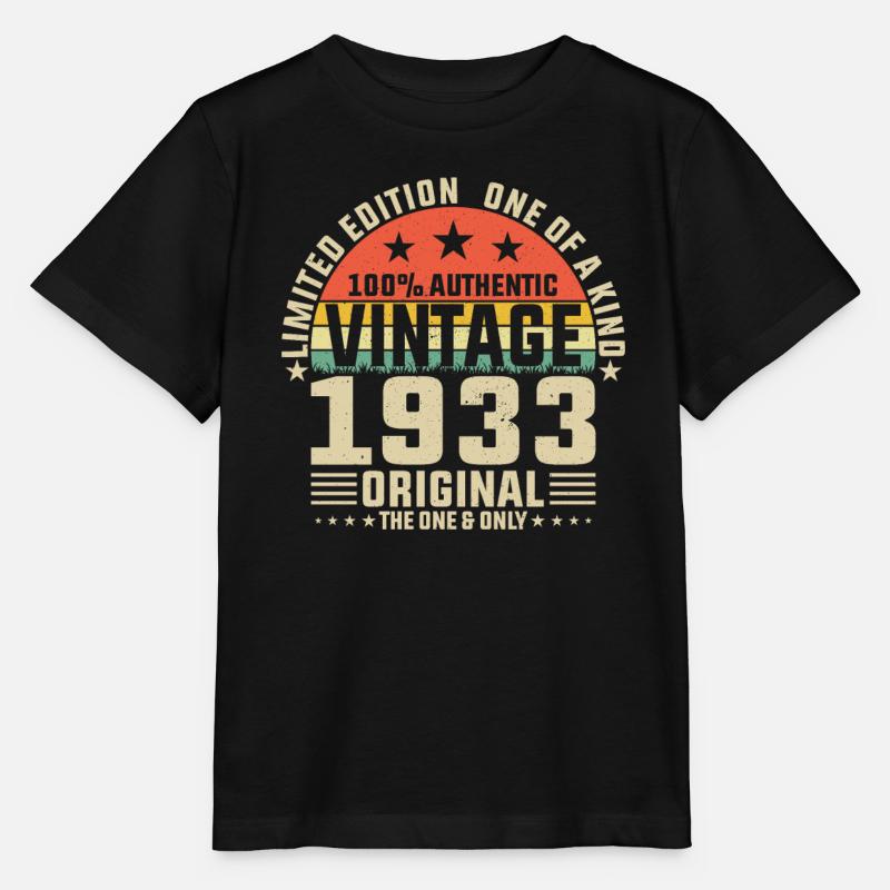 1933 - 90th Birthday Gift - Stanley/Stella MINI CREATOR Kids’ T-Shirt - black