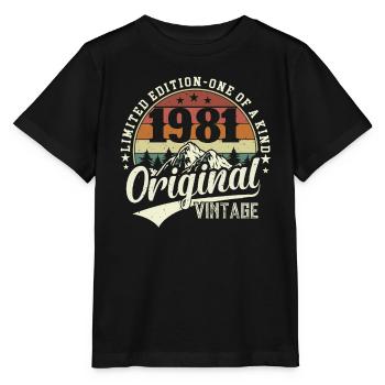 Élégant 1981 : un hommage d’anniversaire vintage - T-shirt bio MINI CREATOR Stanley/Stella Enfant - noir - Devant - Mikhail (115cm)