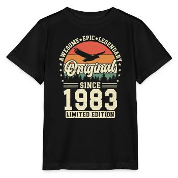 1983 - Timeless elegance - Stanley/Stella MINI CREATOR Kids’ T-Shirt - black - Front - Mikhail (115cm)