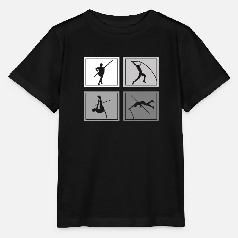 Athlète de saut à la perche Athlètes d’athlétisme Pôle d’athlète - T-shirt bio MINI CREATOR Stanley/Stella Enfant - noir