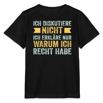 Rechthaber Erklärung - Stanley/Stella Kinder T-Shirt MINI CREATOR  - Schwarz - Vorne - Mikhail (115cm)