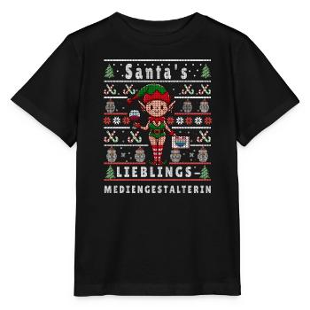 VILAIN NOËL PRÉFÉRÉ DU PÈRE NOËL - T-shirt bio MINI CREATOR Stanley/Stella Enfant - noir - Devant - Mikhail (115cm)