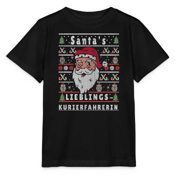 Ugly Christmas SANTA'S FAVORITE COURIER DRIVER - Stanley/Stella MINI CREATOR Kids’ T-Shirt - black - Front - Mikhail (115cm)