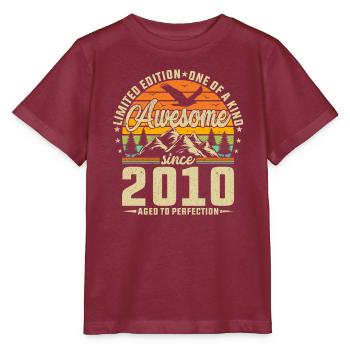 Vintage 2010 Birthday Celebration - Stanley/Stella Kinder T-Shirt MINI CREATOR  - Burgunderrot - Vorne - Kain (125cm)