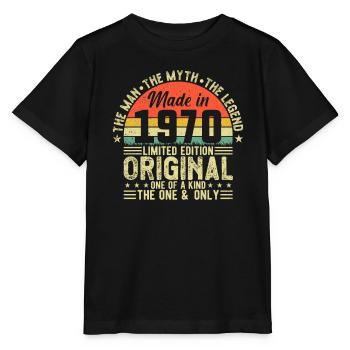 Vintage 1970 Birthday Celebration - Stanley/Stella Kinder T-Shirt MINI CREATOR  - Schwarz - Vorne - Mikhail (115cm)