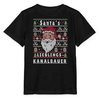Ugly Christmas SANTA'S FAVORITE CANAL BUILDER - Stanley/Stella MINI CREATOR Kids’ T-Shirt - black - Front - Mikhail (115cm)