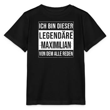 Ich bin dieser legendäre für Maximilian - Stanley/Stella Kinder T-Shirt MINI CREATOR  - Schwarz - Vorne - Mikhail (115cm)