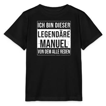 Je suis cette légende pour Manuel - T-shirt bio MINI CREATOR Stanley/Stella Enfant - noir - Devant - Mikhail (115cm)