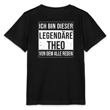 Je suis cette légende pour Théo - T-shirt bio MINI CREATOR Stanley/Stella Enfant - noir - Devant - Mikhail (115cm)