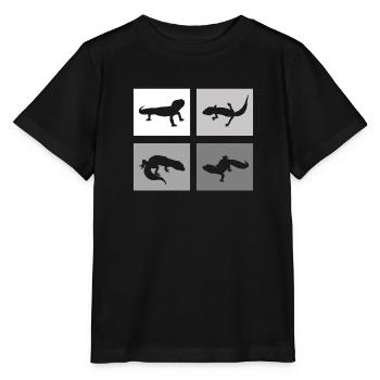 Terrarium, Reptiles, Aquarium, Lézards, Geckos léopards - T-shirt bio MINI CREATOR Stanley/Stella Enfant - noir - Devant - Mikhail (115cm)