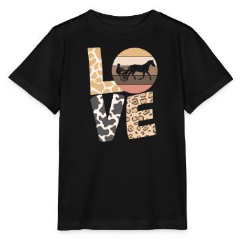 Trabrennpferd Trabrennsport Pferdesport Pferde - Stanley/Stella Kinder T-Shirt MINI CREATOR  - Schwarz - Vorne - Mikhail (115cm)