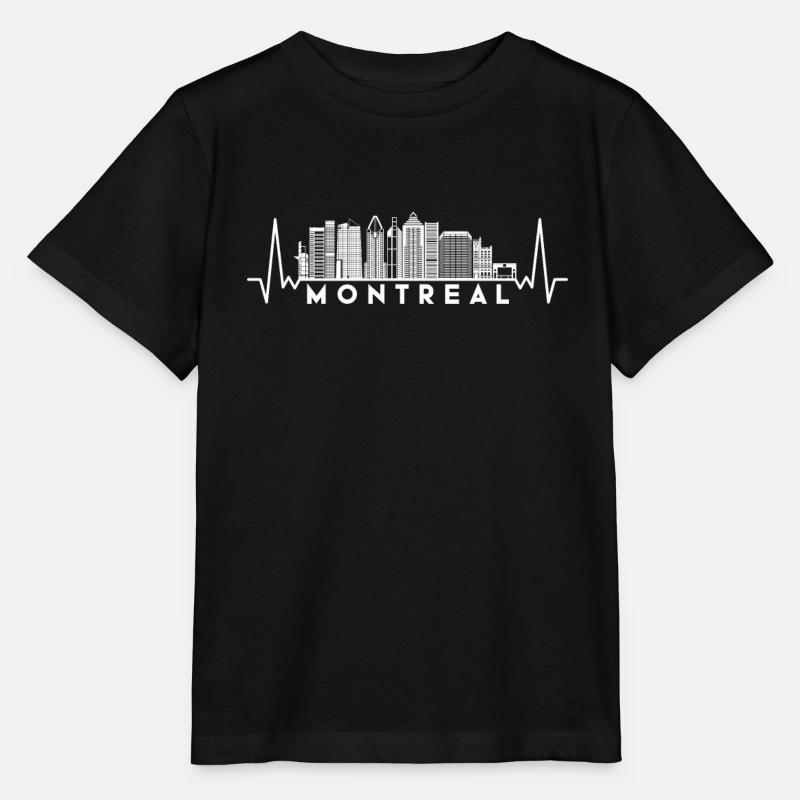 Heartbeat Skyline Canada Montréal - T-shirt bio MINI CREATOR Stanley/Stella Enfant - noir
