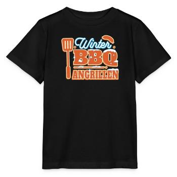BBQ Barbecue ANGRILLEN grillen Barbecue-Grill - Stanley/Stella Kinder T-Shirt MINI CREATOR  - Schwarz - Vorne - Mikhail (115cm)