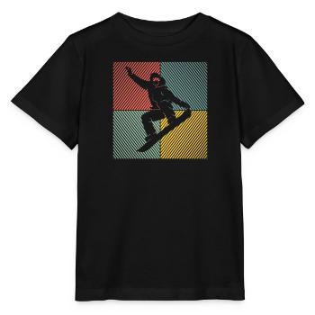 Snowboard Snowboard Remontée mécanique Vintage Snowboarder - T-shirt bio MINI CREATOR Stanley/Stella Enfant - noir - Devant - Mikhail (115cm)