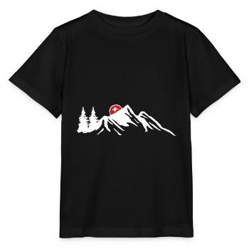 Schweiz Schweizerdeutsch Schweizer Berge - Stanley/Stella Kinder T-Shirt MINI CREATOR  - Schwarz - Vorne - Mikhail (115cm)