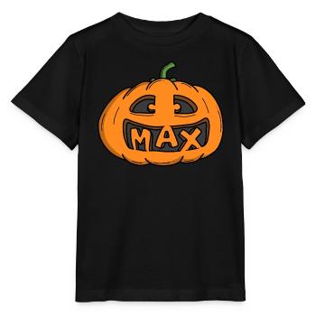 Max Halloween Kürbis - Stanley/Stella Kinder T-Shirt MINI CREATOR  - Schwarz - Vorne - Mikhail (115cm)