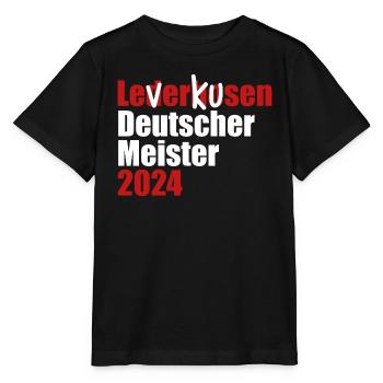 Leverkusen - Deutscher Meister 2024 - Stanley/Stella Kinder T-Shirt MINI CREATOR  - Schwarz - Vorne - Mikhail (115cm)