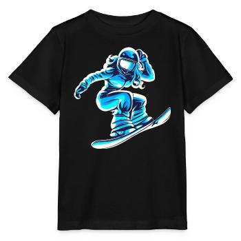 snowboarderin blau weiss frauen - Stanley/Stella Kinder T-Shirt MINI CREATOR  - Schwarz - Vorne - Mikhail (115cm)