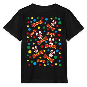 Clown Masken und viel Konfetti. - Stanley/Stella Kinder T-Shirt MINI CREATOR  - Schwarz - Vorne - Mikhail (115cm)