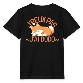 Je peux pas j'ai dodo. Renard mignon - T-shirt bio MINI CREATOR Stanley/Stella Enfant - noir - Devant - Mikhail (115cm)
