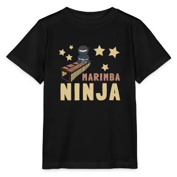 Vibraphone Maman Marimba Ninja Et Maillet - T-shirt bio MINI CREATOR Stanley/Stella Enfant - noir - Devant - Mikhail (115cm)