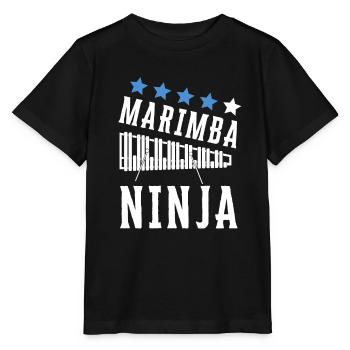 Vibraphone Maman Marimba Ninja Et Maillet - T-shirt bio MINI CREATOR Stanley/Stella Enfant - noir - Devant - Mikhail (115cm)