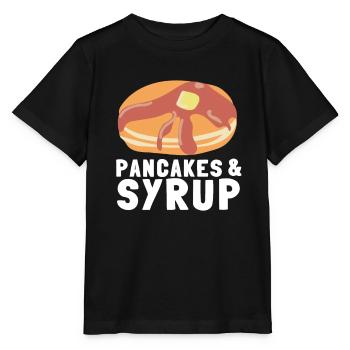 Syrup For Pancakes Flipping Flapjack Breakfast - Stanley/Stella MINI CREATOR Kids’ T-Shirt - black - Front - Mikhail (115cm)