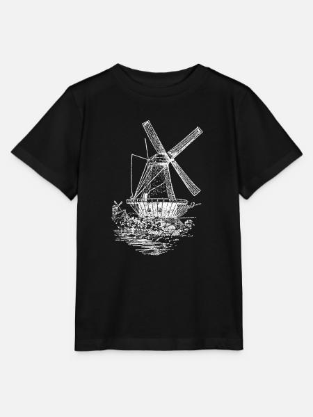 Netherlands Holland Windmill - Stanley/Stella Kinder T-Shirt MINI CREATOR  - Schwarz