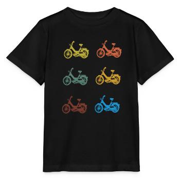 DDR Moped Oldtimer Roller Mofa Scooter 2 Takter - Stanley/Stella Kinder T-Shirt MINI CREATOR  - Schwarz - Vorne - Mikhail (115cm)