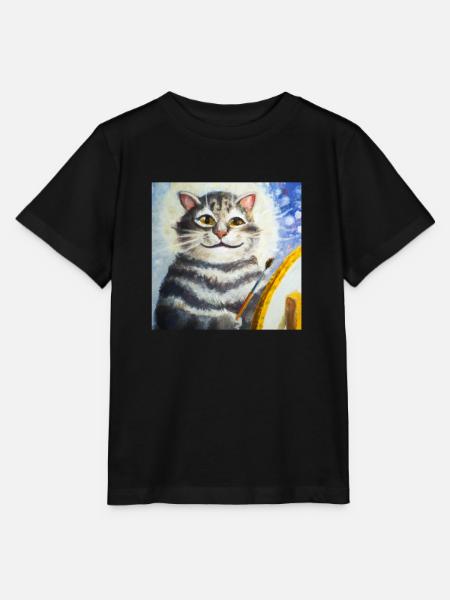 Cat Art History - Stanley/Stella Kinder T-Shirt MINI CREATOR - Schwarz