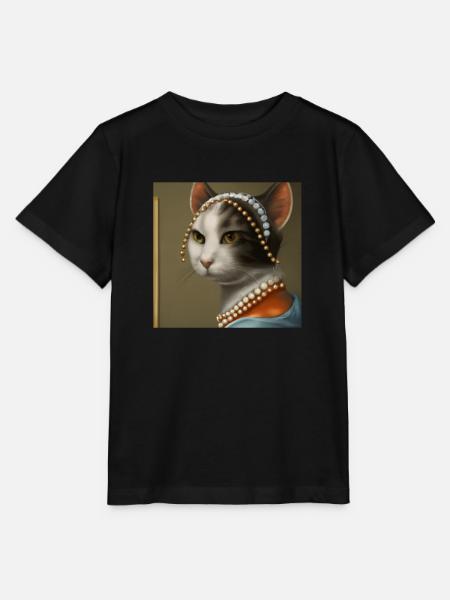 Cat Art History - Stanley/Stella Kinder T-Shirt MINI CREATOR - Schwarz