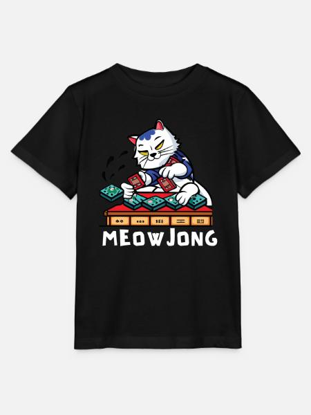 Cats Playing Mahjong - Stanley/Stella Kinder T-Shirt MINI CREATOR - Schwarz