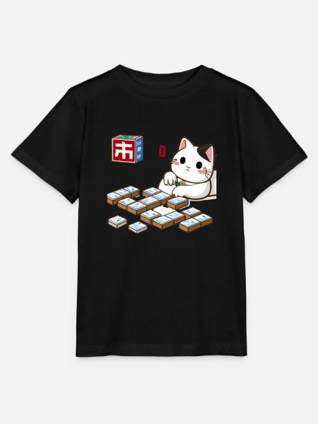 Cats Playing Mahjong - Stanley/Stella Kinder T-Shirt MINI CREATOR  - Schwarz