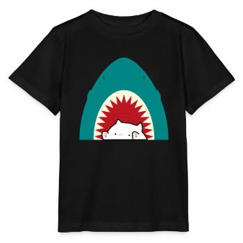 Chat mangeur de requins - T-shirt bio MINI CREATOR Stanley/Stella Enfant - noir - Devant - Mikhail (115cm)
