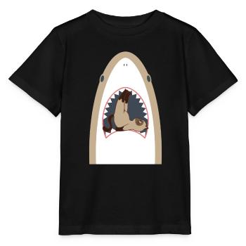 Chat mangeur de requins - T-shirt bio MINI CREATOR Stanley/Stella Enfant - noir - Devant - Mikhail (115cm)