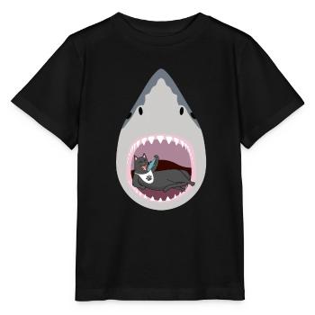 Chat mangeur de requins - T-shirt bio MINI CREATOR Stanley/Stella Enfant - noir - Devant - Mikhail (115cm)