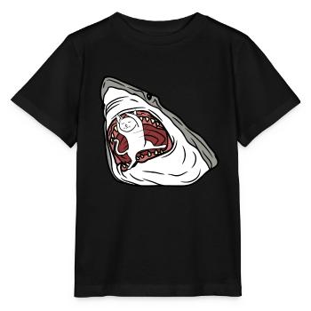 Chat mangeur de requins - T-shirt bio MINI CREATOR Stanley/Stella Enfant - noir - Devant - Mikhail (115cm)
